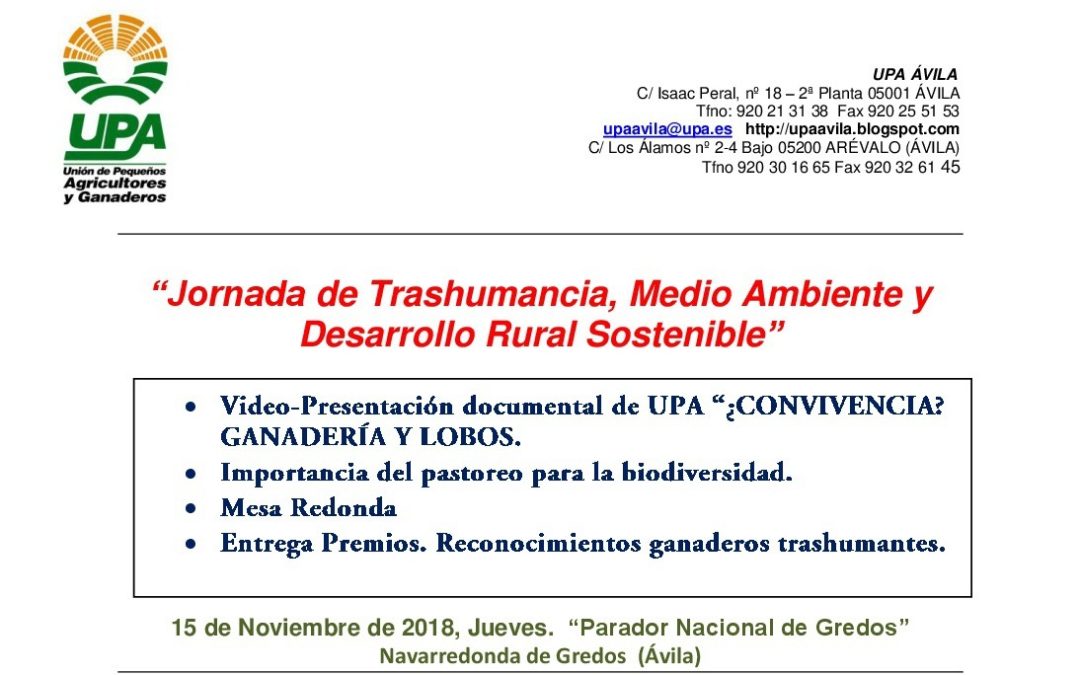 JORNADA DE TRASHUMANCIA, MEDIO AMBIENTE Y DESARROLLO SOSTENIBLE